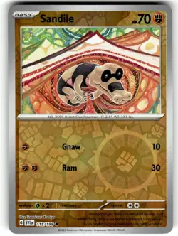 Sandile 115/198 Sv01: Scarlet & Violet Base Set Reverse Holo NM Pokemon - Image 1