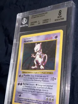 Pokemon 1999 Base Set Shadowless Mewtwo Holo Card #10/102 BGS 8 NM-MT. CLEAN!! - Image 1