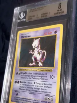 Pokemon 1999 Base Set Shadowless Mewtwo Holo Card #10/102 BGS 8 NM-MT. CLEAN!! - Image 2