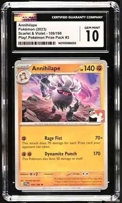 Annihilape Pokemon 2023 Scarlet & Violet Play! Pokemon Prize Pack 3 #109 CGC 10 - Image 1