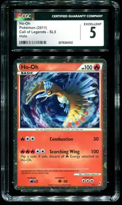 CGC 5 Ho-Oh Holo Call Of Legends 2011 Pokemon Card SL5 - Image 1