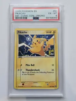 Pokemon Pikachu - 60/106 - Comic Con Promo - PSA 6 - Image 1