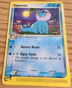 Vaporeon 25/100 EX Sandstorm 2003 Non-Holo Rare Pokemon Card Near Mint - Image 1