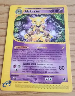 Pokemon TCG Alakazam Expedition Base Set 33/165 Regular Rare NM - Image 1