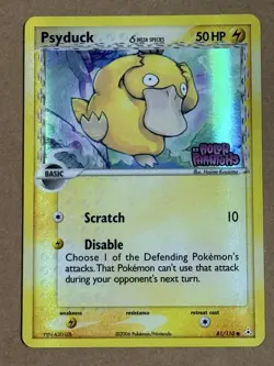 2006 Pokemon EX Holon Phantoms Delta PSYDUCK Rev Foil Holo Stamp 81/110 (NM-MT) - Image 1