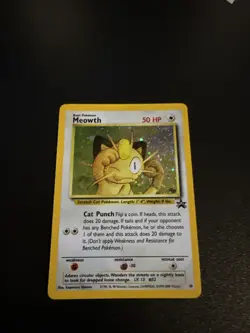 Pokemon Card MEOWTH |Game Boy Holo / BLACK STAR PROMO-Rare | Card #10 Vintage MP - Image 1