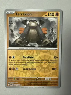 Pokemon TCG * SV White Flare 054/086 Terrakion Rare Reverse Holo * FRESH PK - Image 1