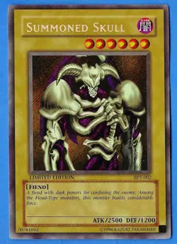 2002 Konami Yu-Gi-Oh! Summoned Skull Foil BPT-002 Secret Rare Limited Edition LP - Image 1
