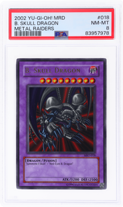 2002 Yu-Gi-Oh! Metal Raiders Black Skull Dragon #MRD-018 PSA 8 - Image 1