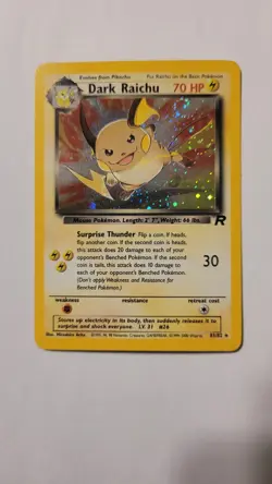 Pokemon TCG Dark Raichu Secret Rare Holo Card #83/82 Team Rocket Big Swirl - Image 2