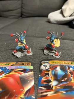 2 Mega Lucario EX Figures and 2 Jumbo Size Pokemon Cards Near Mint - Image 2