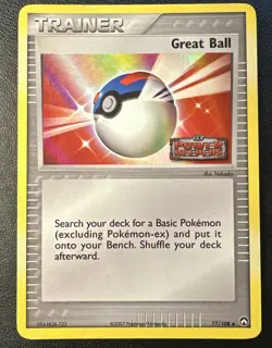 GREAT BALL 77/108 Pokemon Card TCG EX Power Keepers Holo Stamped [MP] - Image 1