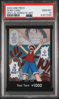 ONE PIECE ROMANCE DAWN OP01 DON!! CARD ALTERNATE ART PSA 10 GEM MINT #81817590 - Image 1