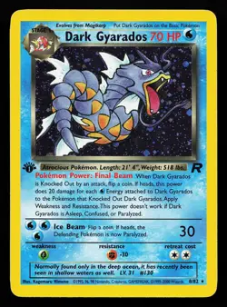 Dark Gyarados 8/82 Holo Rare 1st Edition Team Rocket Pokemon Card - Image 1