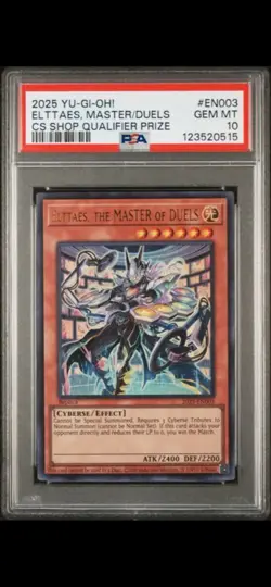 Yu-Gi-Oh! Elttaes, the Master of Duels (2025-EN003) Prize Card PSA 10 - Image 1