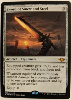 MTG English Magic Card Near Mint SWORD OF SINEW AND STEEL from Modern Horizons - Image 1
