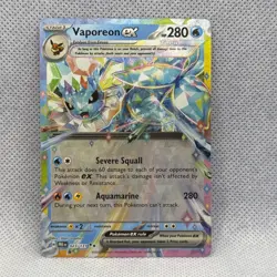 Pokemon Vaporeon EX TCG Prismatic Evolutions Double Rare Holo Card 023/131 Nm - Image 1