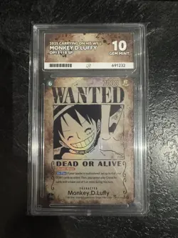 Monkey.D.Luffy Op13-118 SEC Wanted Poster One Piece Card - First ACE 10 in UK - Image 1