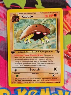 Pokemon TCG Kabuto Fossil 50/62 1st edition 1999 WOTC LP (Card #2) - Image 3