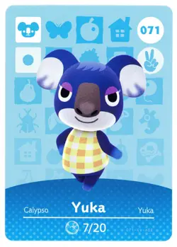 Yuka #071 - Amiibo Card - Animal Crossing Series 1 - Authentic Nintendo - Image 1