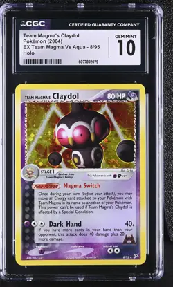 CGC 10 Team Magma's Claydol EX Team Magma Vs Aqua 8/95 Holo SWIRL Pokemon Card - Image 1