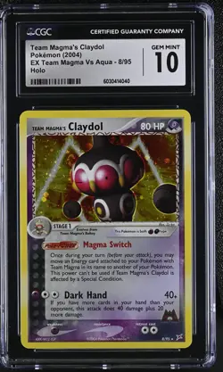 CGC 10 Team Magma's Claydol EX Team Magma Vs Aqua 8/95 Holo Pokemon Card - Image 1