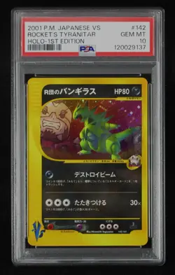 PSA 10 Pokemon Card Rocket's Tyranitar 142/141 1st Holo Japanese VS Series 2001 - Image 1