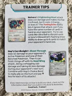 Hop's Zacian Trainer Tips Card Journey Together Build & Battle - Pokemon TCG - Image 2