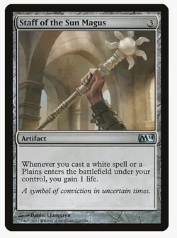 Staff of the Sun Magus | MTG Magic 2014 | EDH Lifegain Mono White | LP-NM - Image 1