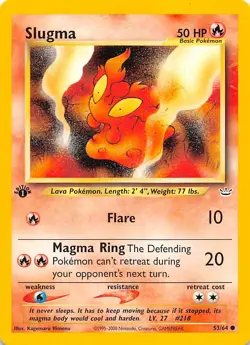 Slugma 1st Edition 53/64 Neo Revelation Pokemon 000042 - Image 1