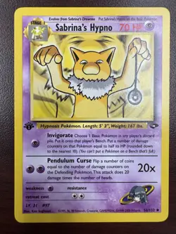Pokemon Sabrina’s Hypno 56/132 Gym Challenge 1st Edition NM- - Image 1