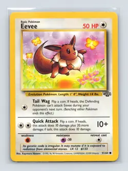 Pokemon TCG Eevee 51/64 Jungle Unlimited LP - Image 1
