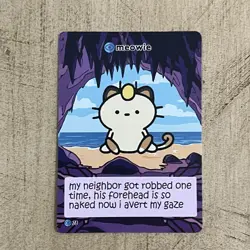 Meowie Pokiebubies V1 1st Edition Fan Art 78 Chef Ken Lee Pokemon Meowth Derpy - Image 1