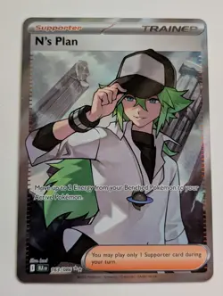 N's Plan 163/086 Full Art Ultra Rare Trainer Black Bolt English Pokemon TCG VLP - Image 1