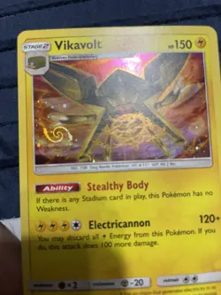 Galaxy HD swirl 🌀 Vikavolt SM208 Promo Black Star Cosmos Holo Pokemon Card TCG - Image 1