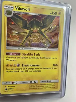 Galaxy HD swirl 🌀 Vikavolt SM208 Promo Black Star Cosmos Holo Pokemon Card TCG - Image 4