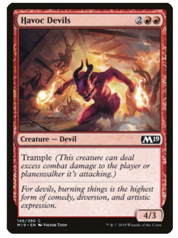Magic the Gathering Cards Havoc Devils (4x) PLAYSET MtG Core Set 2019 NM/LP - Image 1