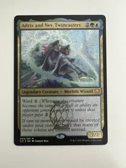 Adrix and Nev Twincasters Etched Foil Thick Display MTG Magic LP Lightly C21 - Image 1