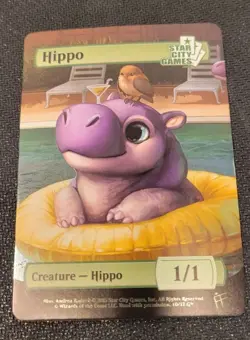 Hippo Token Magic the Gathering Foil Promo Star City Games - MTG - SCG - Image 1