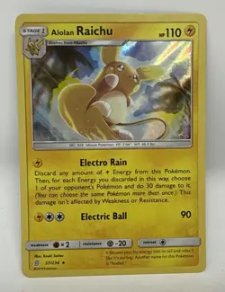 2019 Pokemon TCG Alolan Raichu 57/236 SM Unified Minds Holo Rare - Image 2