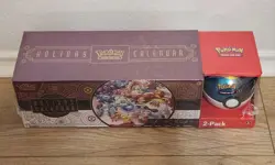 Pokemon TCG 2025 Holiday Advent Calendar New Sealed ~ 8 Promos ~ 6 Boosters - Image 2