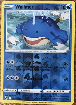 Wailmer 37/195 - Reverse Holo - Silver Tempest - Common - Read Desc. - Image 1