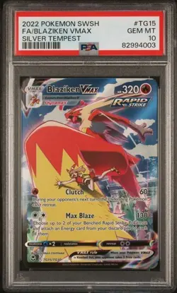 Pokemon Sword & Shield Silver Tempest Blaziken VMAX TG15/TG30 PSA 10 - Image 1