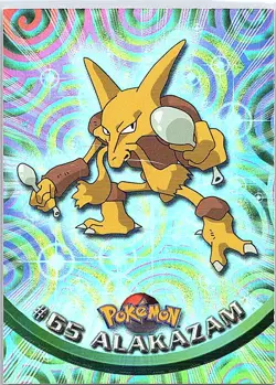 Topps 1999 Pokemon - Alakazam #65 Rainbow Foil TV Series Black Label - Image 1