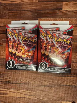 Pokemon Scarlet And Violet Obsidian Flames Box Of 3 Booster Packs (x2) - Image 1
