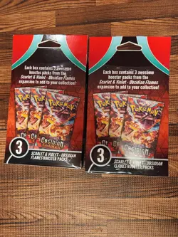 Pokemon Scarlet And Violet Obsidian Flames Box Of 3 Booster Packs (x2) - Image 2