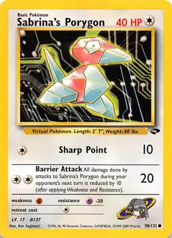 Sabrina's Porygon 098/132 Gym Challenge Pokemon 000153 - Image 1