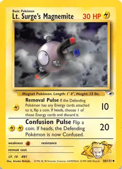 Lt. Surge's Magnemite (50) 050/132 Gym Heroes Pokemon 000111 - Image 1
