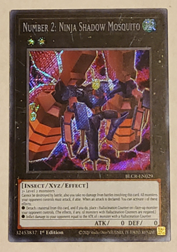 Yu-Gi-Oh Number 2: Ninja Shadow Mosquito Secret Rare 1st ed BLCR-EN029 - Image 1