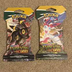 Evolving Skies Sleeved Booster Packs New Sealed Pokemon Card TCG. Two Packs - Image 1